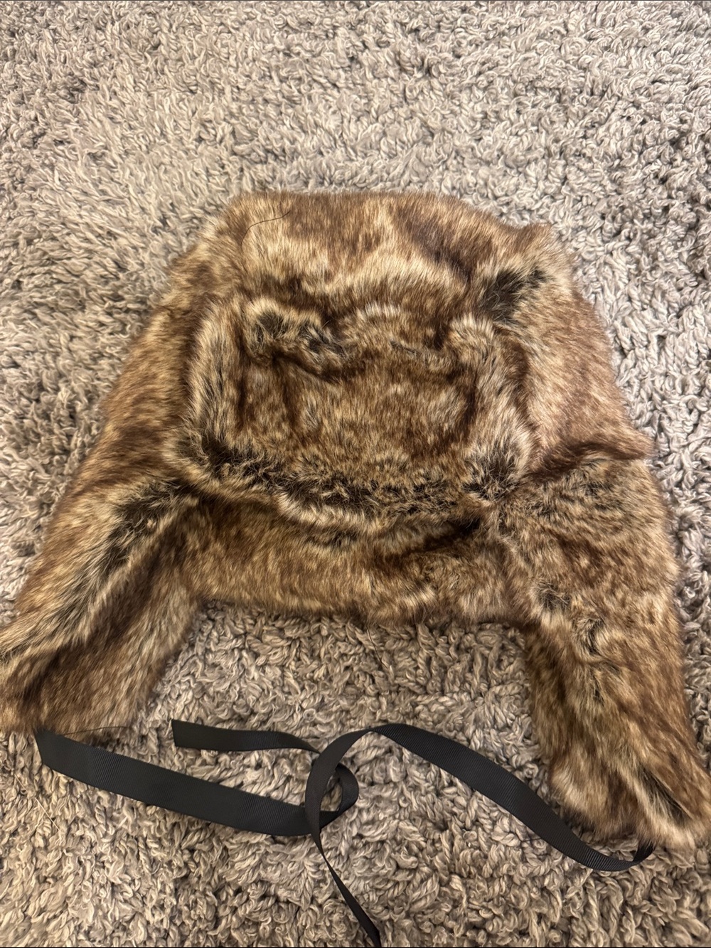 Faux Fur Russian-Style Trapper Hat in Brown